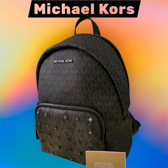 Michael Kors Handbags - Michael Kors Black Studded Backpack